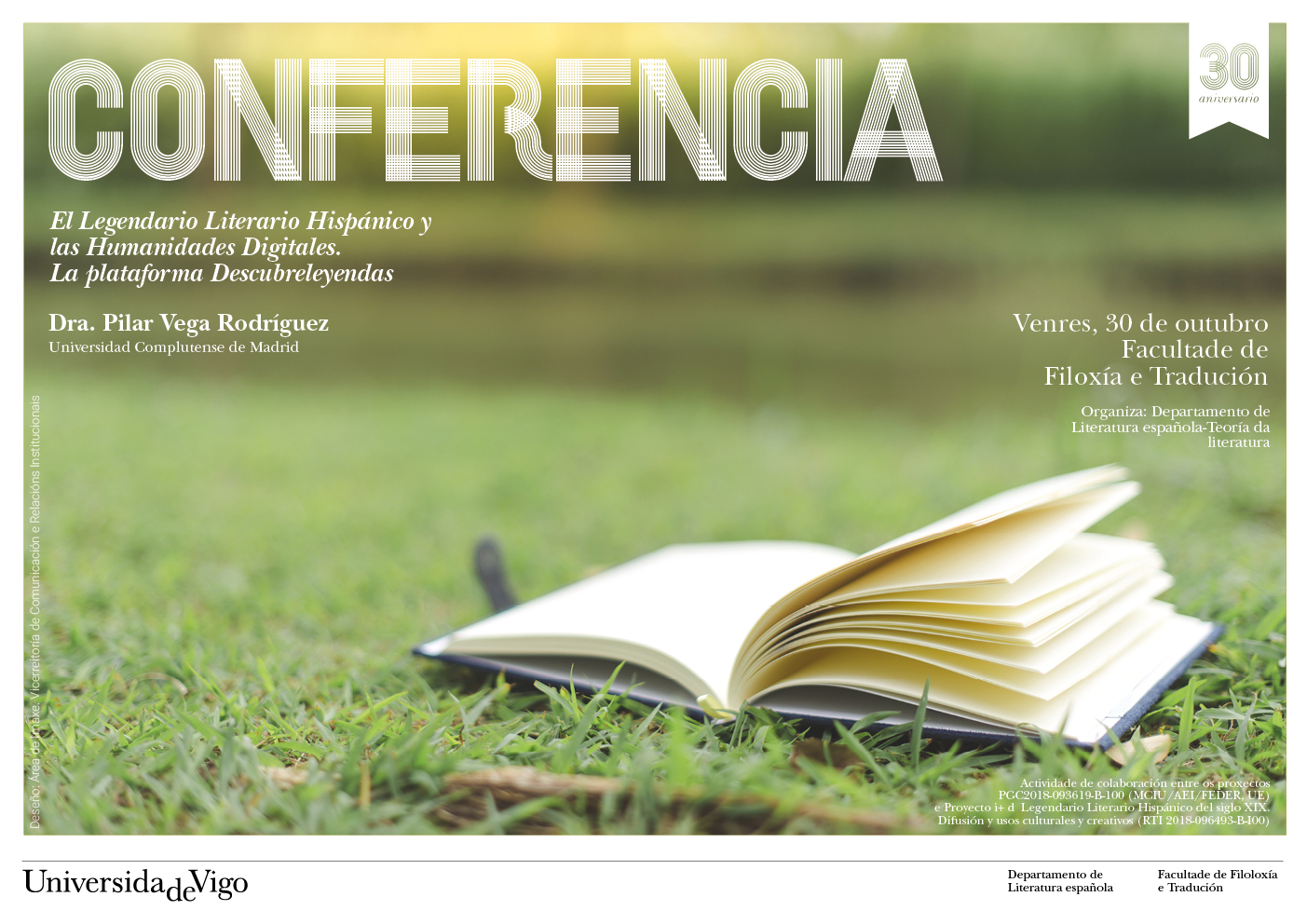 Cartel de la conferencia de Pilar Vega